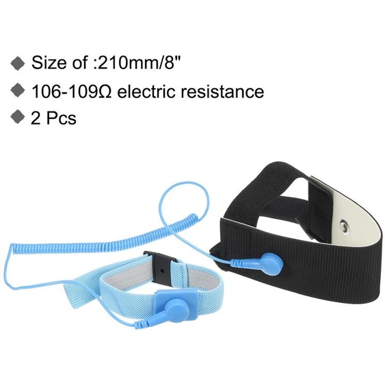 2pcs ESD Anti Statique Pied Talon Sangles Anti Statique Poignet Courroie Rglable pour Mise  terre Protection lectronique Contre lectrique Choc Jaune