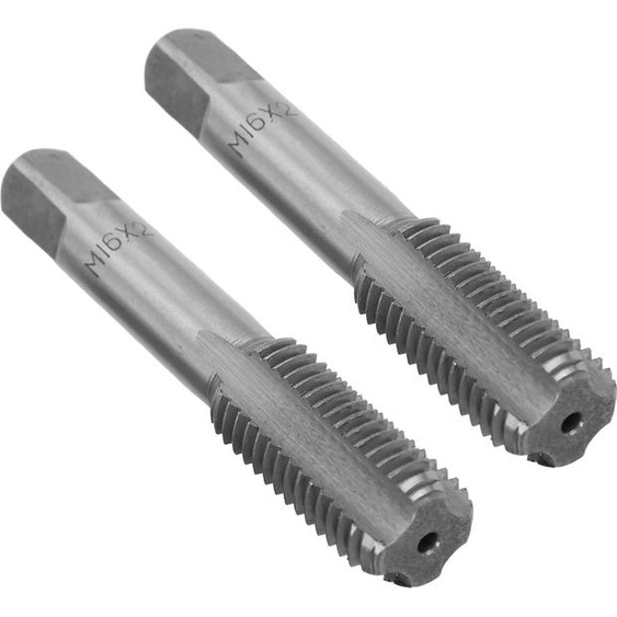 2pcs High Speed Steel Metric Thread Tap Straight Flutes Thread Tapping Tool Hand Thread TapM16x2.0