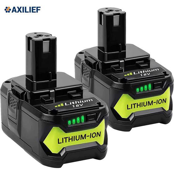 Axilief - 2X 5.5Ah 18V Batterie Au Lithium pour Ryobi P108 RB18L50 RB18L40 RB18L25 RB18L15 RB18L13