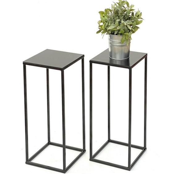2x DanDiBo Tabouret pour fleurs Métal Noir Angulaire 62,5 cm Support pour fleurs Table dappoint 434 Colonne pour fleurs Moderne Support pour plantes Tabouret pour plantes