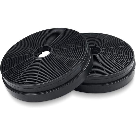 2x Filtre Hotte Aspirante, Ø175 mm Filtre à Charbon Actif Extracteur de Cuisine Recyclage Air de Remplacement Recirculation Filtrant pour Respekta
