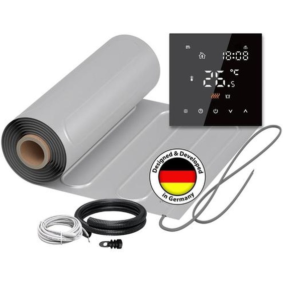 2x Nattes chauffantes  ALU 150 W/m² (6+4 m²) avec Thermostat TS300 noir - 10 m²