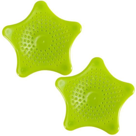 2x Passoire Filtre Filtrer déchets étoile de mer vert 15cm flexible pour évier lavabo baignoire sol cuisine salle de bain