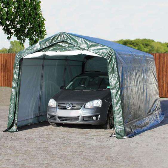 Tente-garage carport 1,6 x 2,4 m d'élevage abri agricole tente de stockage  bâche PVC 800 N armature solide gris