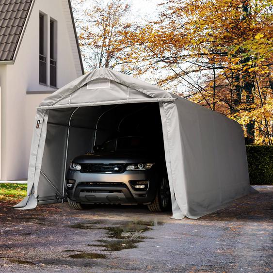 3,3x6,0 m, Tente garage, PVC 800, H. 2,1 m, gris, avec statique (type de sol : béton) - (68450)