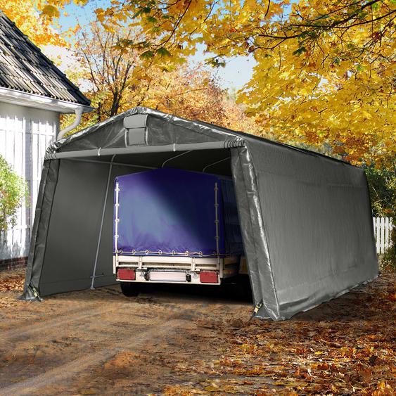 3,3x6,2 m, Tente garage, Bâche PE, gris - (8065)