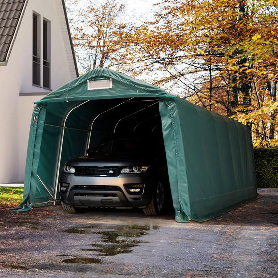 3,3x7,2 m, Tente garage, PVC 800, H. 2,1 m, vert foncé, avec statique (type de sol : terre) - (58537)