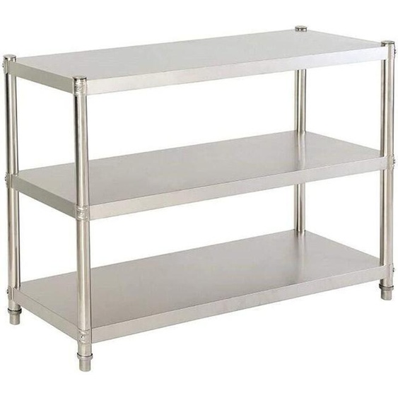 3 étagères Étagère de cuisine Étagère sur pied en acier inoxydable max 50kg Étagère pour charges lourdes 80x80x40cm Étagère en acier inoxydable Étagère cuisine