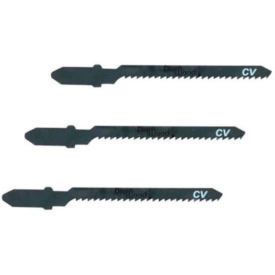 3 Lames Scie Sauteuse Universelle CV Lu. 50 x 4 mm TPI - Fraisée Avoyée - Pour Coupe de Bois/PVC - Diamwood