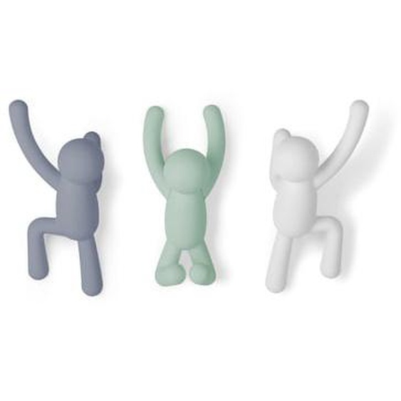 3 patères murales Buddy H19,7 cm