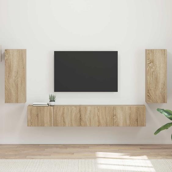 Ensemble meuble TV 4 pcs Chêne Sonoma Bois dingénierie