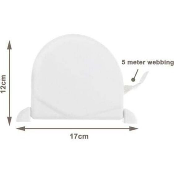 3 Pcs Enrouleur de sangle pour volet roulant, espacement des trous de vis 145 mm, Système Mini, avec sangle incluse de 14 mm x 5 m, Blanc