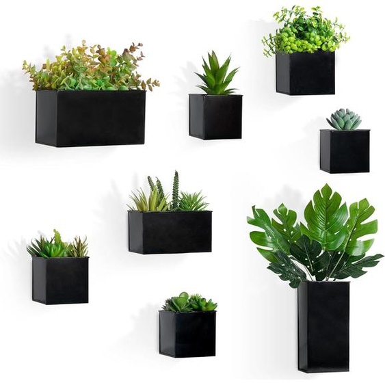 3 pots de fleurs suspendus, pot de fleurs en métal pour le mur, suspensions, vases muraux pour fleurs, plantes, décoration murale, décoration de jardin