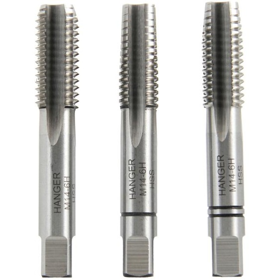 Jeu de 3 tarauds à main M12 x 175 - HANGER - 155816