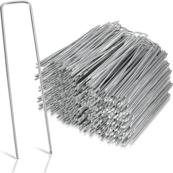 300 pièces Ø2.8mm Ancres de terre 150x25mm Ancres de fixation acier galvanisé Clous de terre Ancres de sol