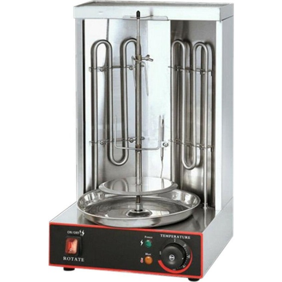 3000W Gril électrique Machine à griller verticale Multigrill, BBQ 2 brûleurs Gyrosmaschin Machine à kebab Réglable