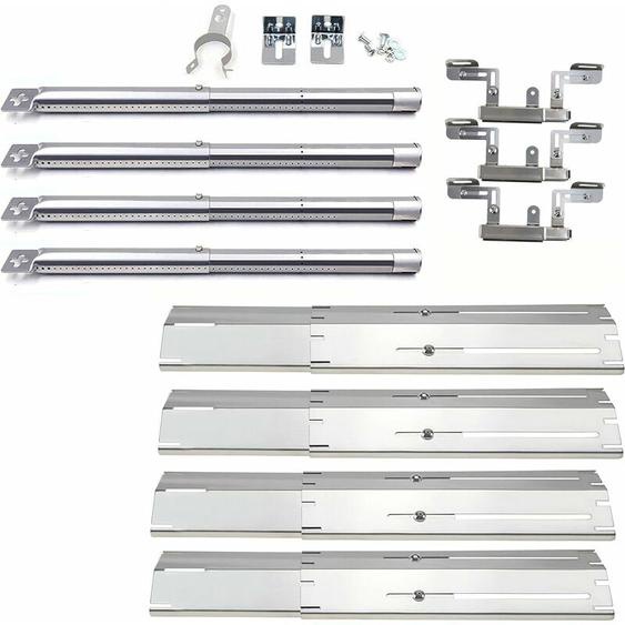31-44CM Brûleur, 30-53CM Plaque de diffuseur de Chaleur et Tube croisés pour Brinkmann 3 brûleur, Landmann, Taino, Campingaz, universel réglable kit