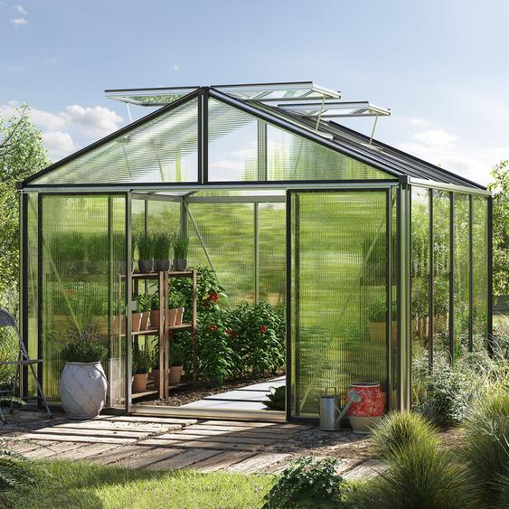 311 x 311 cm Serre de jardin, aluminium, incl. kit daccessoires Pro 1 - (GFPV00246)