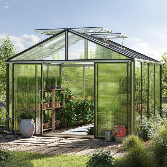 311 x 311 cm Serre de jardin, aluminium, incl. kit daccessoires Pro 2 - (GFPV00247)