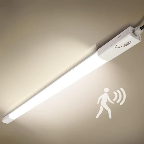 36W 115CM Tube Neon LED avec Détecteur de Mouvement, Connectable LED Sensor Lampe, Blanc Neutre 4000K