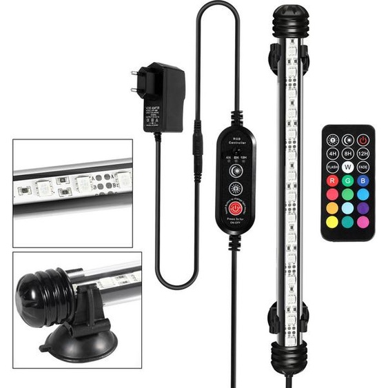 38.5cm LED éclairage daquarium IP67 résistant à leau Lumière RGB à poser Variable Réservoir à poissons Lampe subaquatique
