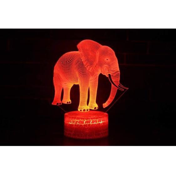 3D Led Nuit Lumière Éléphant Forme 3D Illusion Lampe 7 Couleur Changement Tactile Interrupteur Led Veilleuse Acrylique Bureau1170