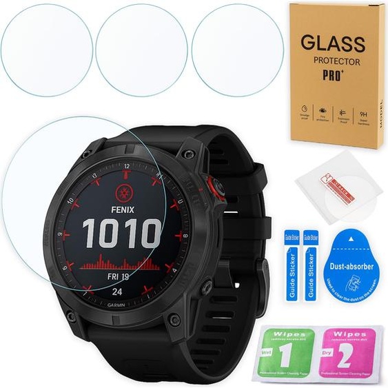 3X Verre Temperise Pro Pour Garmin Fenix 7X 7X Solar Stark, Solide, Langlebig
