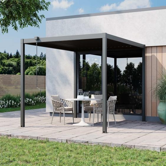 3x2,5m Pergola anthracite, lames en anthracite orientables - (GFPV01105)