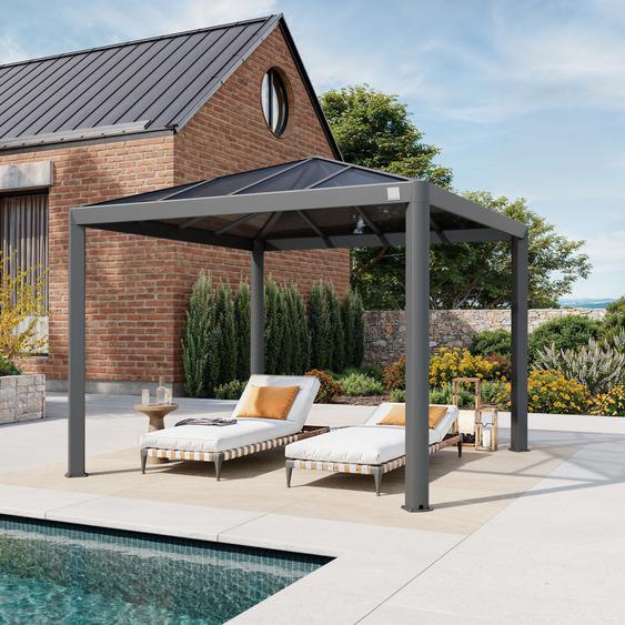 3x3 m Tonnelle de jardin, Aluminium, toit rigide - (300659)