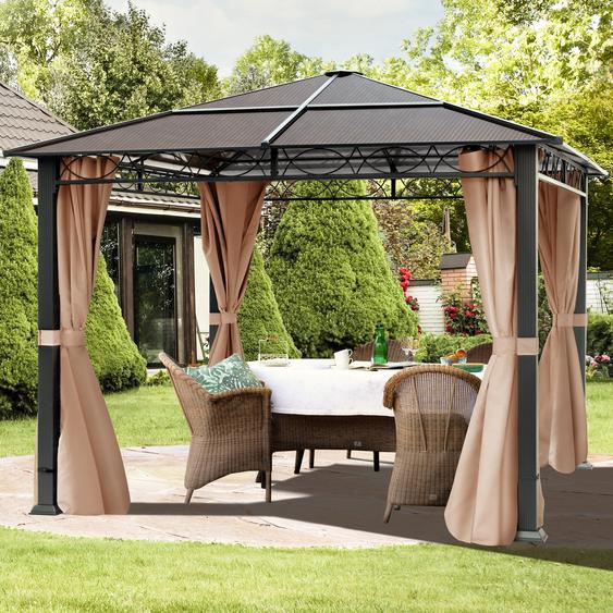 3x3 m, Tonnelle de jardin, Paradise Deluxe, taupe - (300117)