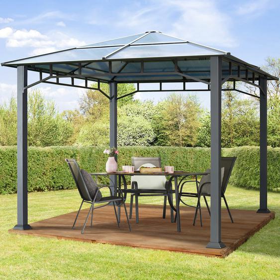 3x3 m, Tonnelle de jardin, Sunset Deluxe, toit rigide - (300167)