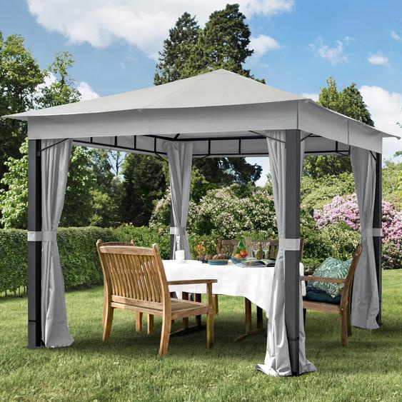 3x3 m, Tonnelle de jardin, Sunset Premium, gris perle - (300044)