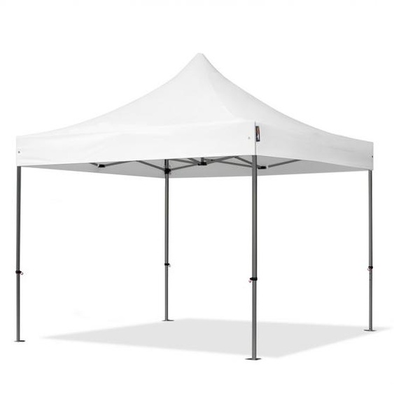 3x3 m Tonnelle pliante Acier, PVC 800, blanc - (600110)