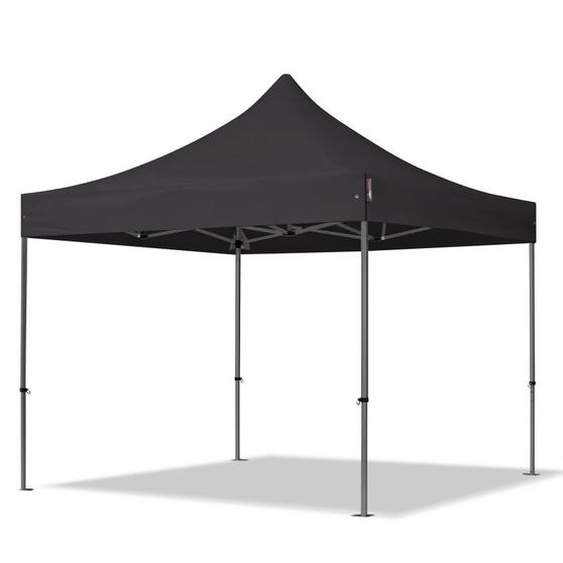 3x3 m Tonnelle pliante Acier, PVC 800, noir - (600106)