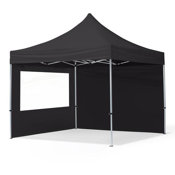 3x3 m Tonnelle pliante Alu, PES 700, côtés panoramiques, noir - (59015)