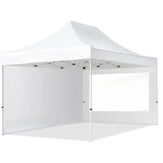 3x4,5 m Tonnelle pliante Acier, PES 700, côtés panoramiques, blanc - (59048)