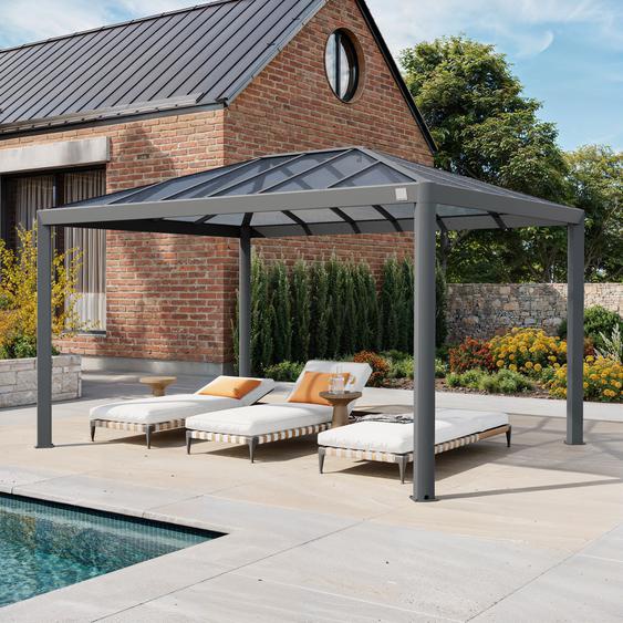 3x4 m Tonnelle de jardin, Aluminium, toit rigide - (300660)