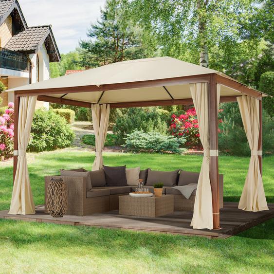 3x4 m, Tonnelle de jardin, Forest Premium, champagne, imitation chêne
