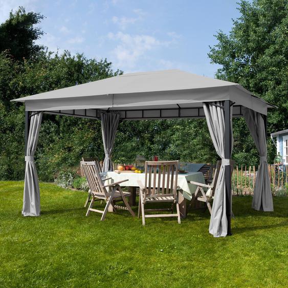 3x4 m, Tonnelle de jardin, Sunset Classic, gris perle - (300042)