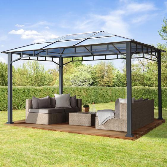 3x4 m, Tonnelle de jardin, Sunset Deluxe, toit rigide - (300161)