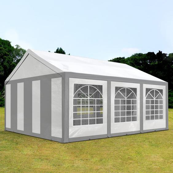 3x6 m tente de réception, PE 450, H. 2 m, gris-blanc - (91120)