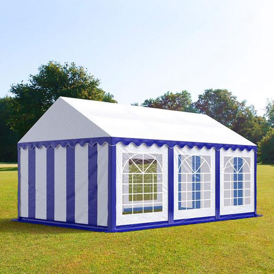 3x6 m tente de réception, PVC 700, H. 2 m, bleu-blanc - (6147)
