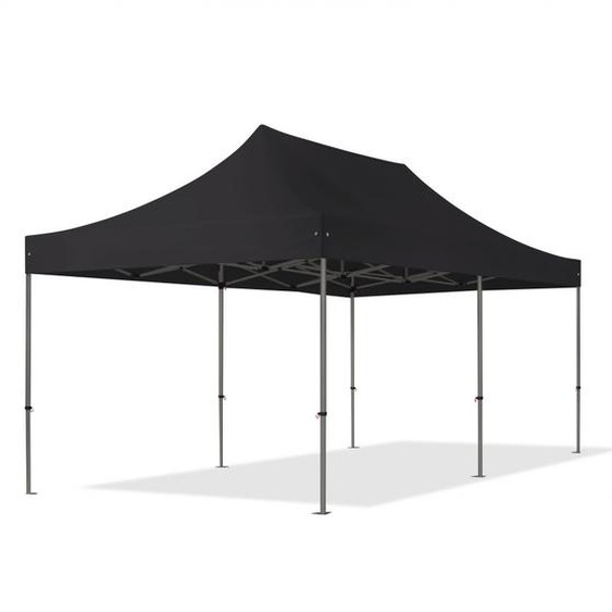 3x6 m Tonnelle pliante Acier, PVC 800, noir - (600120)