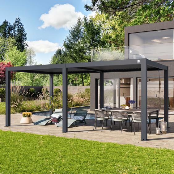 3x6m Pergola anthracite, lames en anthracite orientables - (400127)