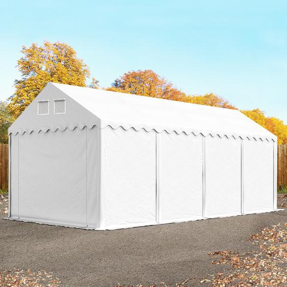 3x8 m tente de stockage, PVC 800, H. 2,6 m, blanc sans statique