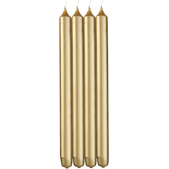 4 Bougies Longues Ø2.2x29 Doré (doré)