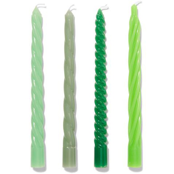 4 Bougies Torsadées Ø2x25 Vert (vert)