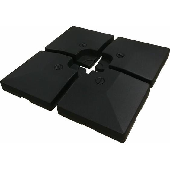 4 Dalles à lester pour gros parasol déporté - 4 x 3 - 104 kg - Noir