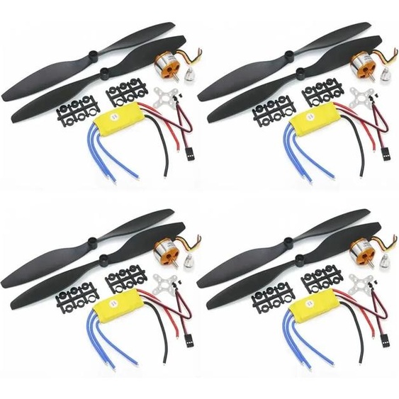 4 ensemble/lot A2212 1000KV 2200KV 1400KV moteur sans balais + 30A ESC + 1045 hélice Quad-Rotor ensemble pour avion RC Multicopter