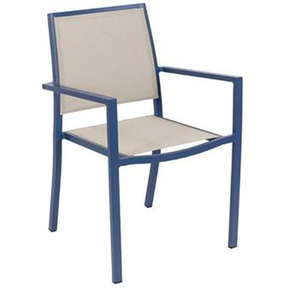 4 fauteuils de jardin en aluminium Santorin gris-bleuté